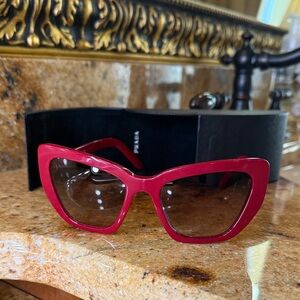 Prada Chic Red Cat-Eye Sunglasses